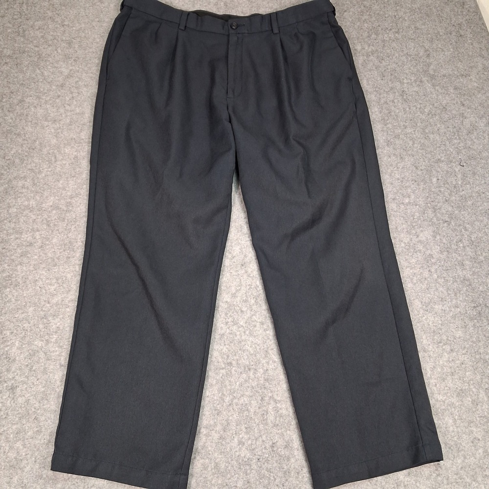 Haggar Dress Pants Mens‎ 38x29 Black Pleated Front Straight Leg CT30BK